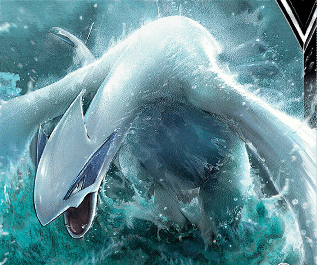 Lugia emergindo do oceano