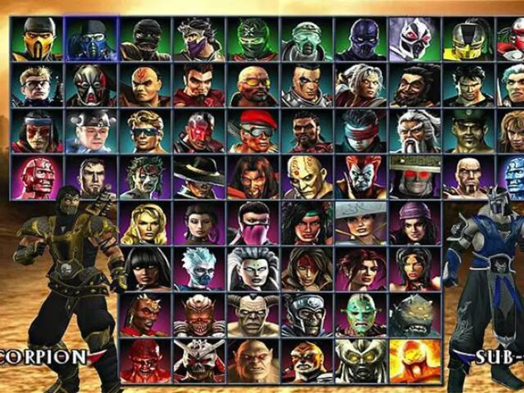 seleção de personagens Mortal Kombat